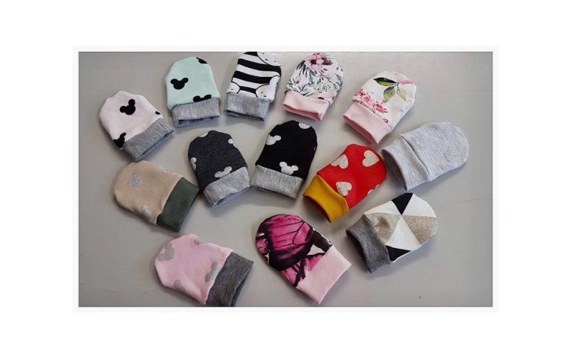 Rukavičky pro kojence - Varianta: Chci si vybrat (prosím zaslat barevné kombinace)